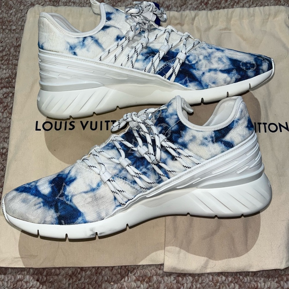 Louis Vuitton Denim Monogram Tie Dye Fastlane Low Sneaker